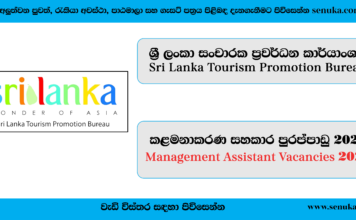 Management Assistant – Sri Lanka Tourism Promotion Bureau-www.senuka